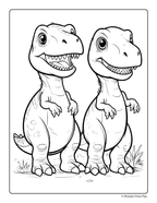 Dinosaur Adventures - Printable Coloring Book
