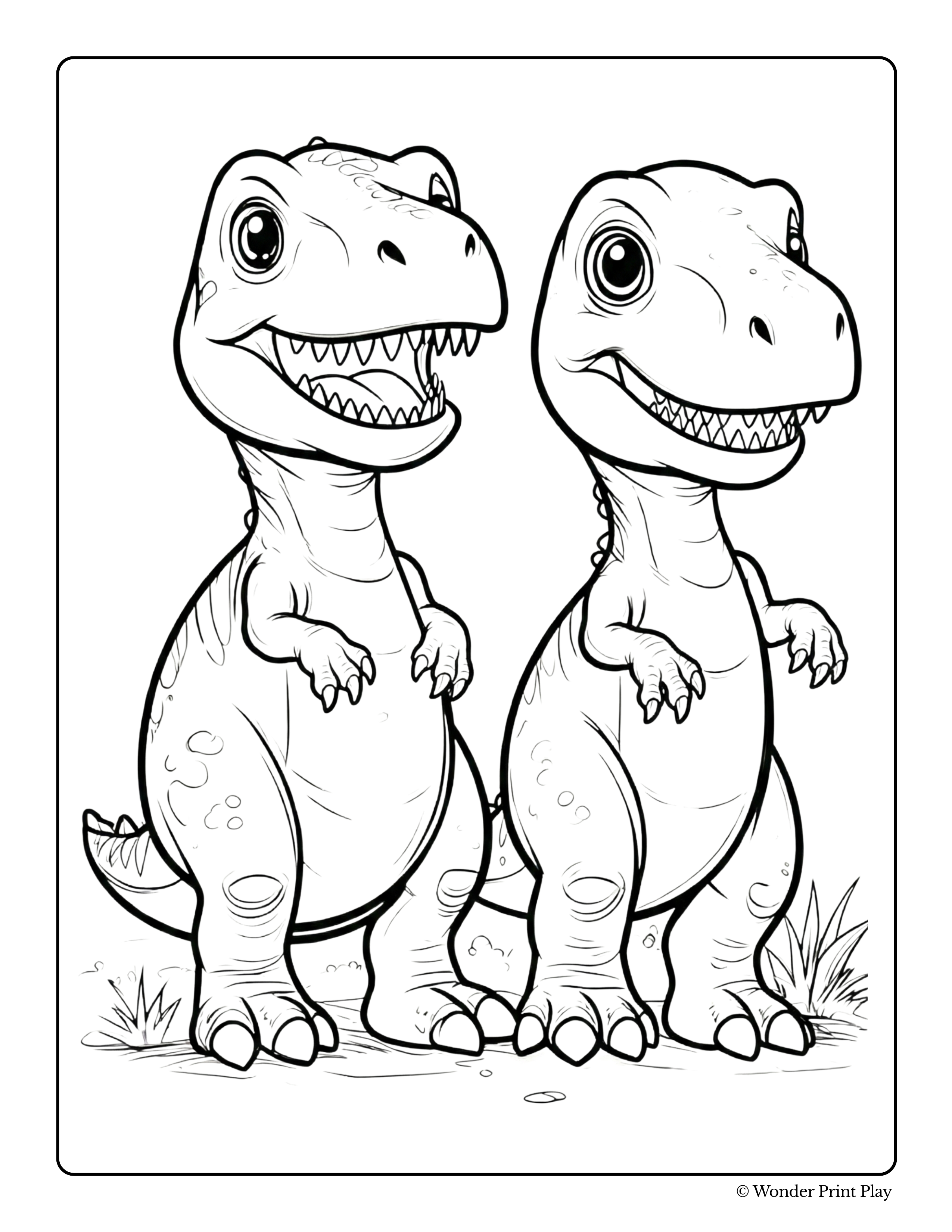 Dinosaur Adventures - Printable Coloring Book