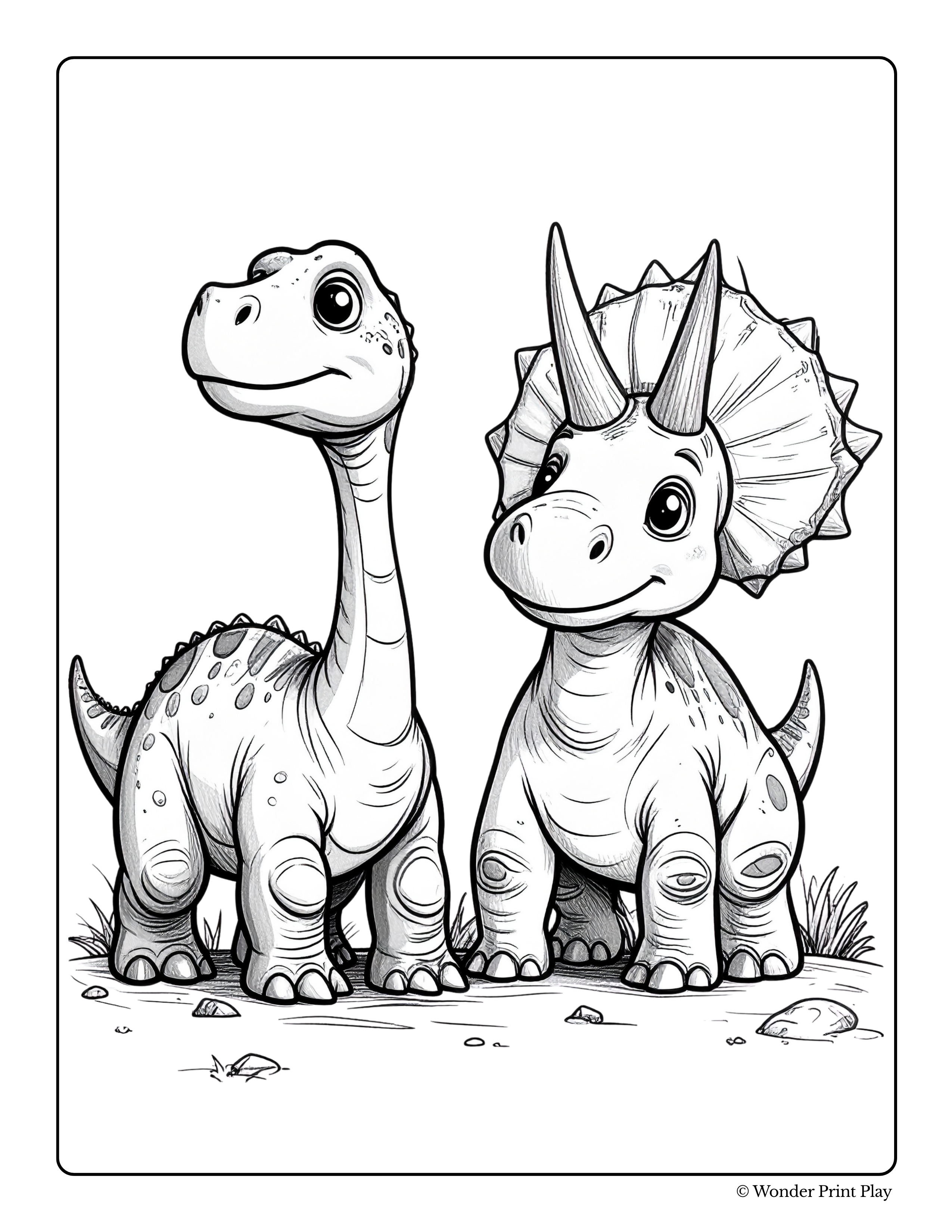 Dinosaur Adventures - Printable Coloring Book