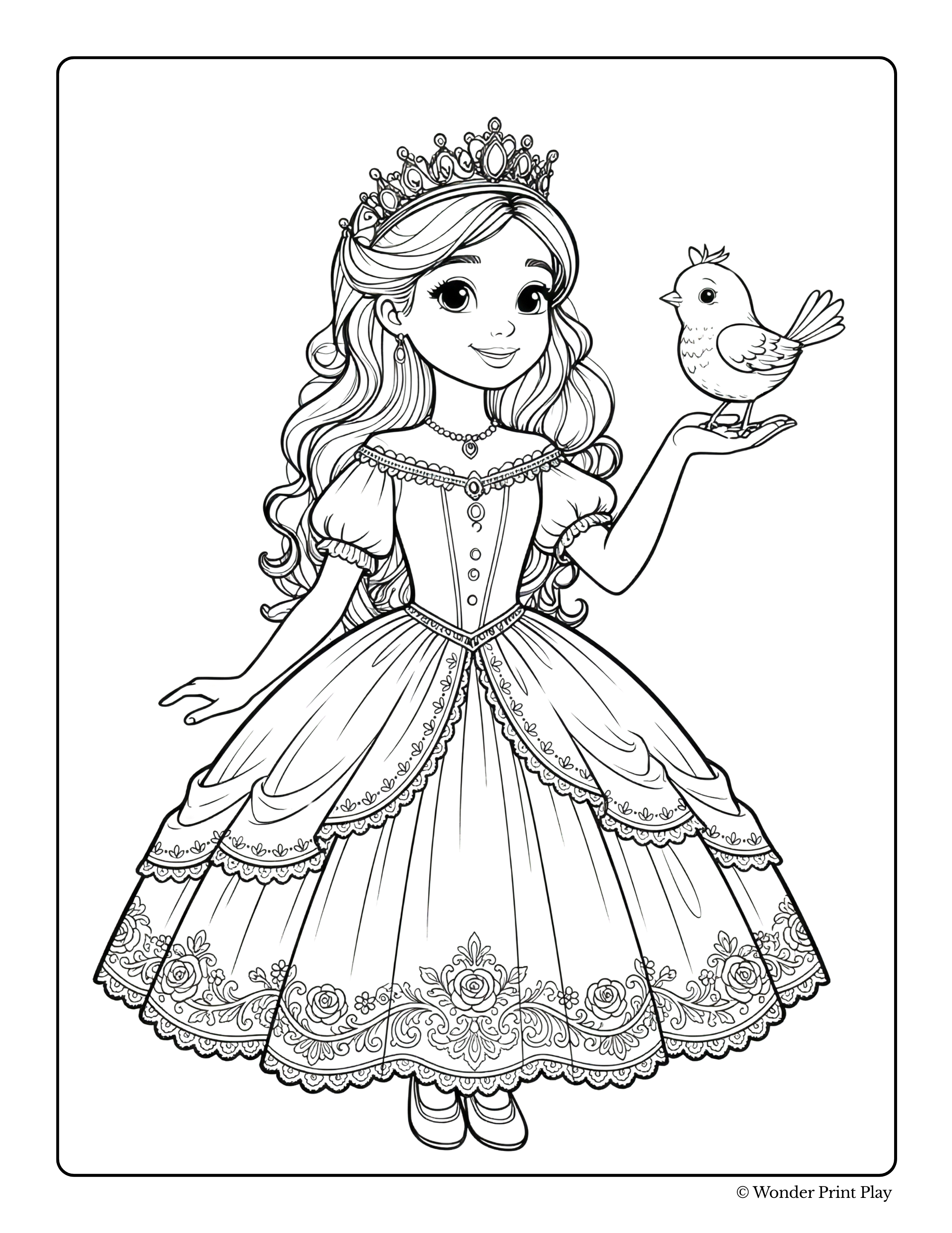 Princess Adventures - Printable Coloring Book