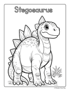 Dinosaur Adventures - Printable Coloring Book ⭐⭐⭐⭐⭐