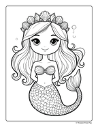 Mermaid Adventures - Printable Coloring Book ⭐⭐⭐⭐⭐