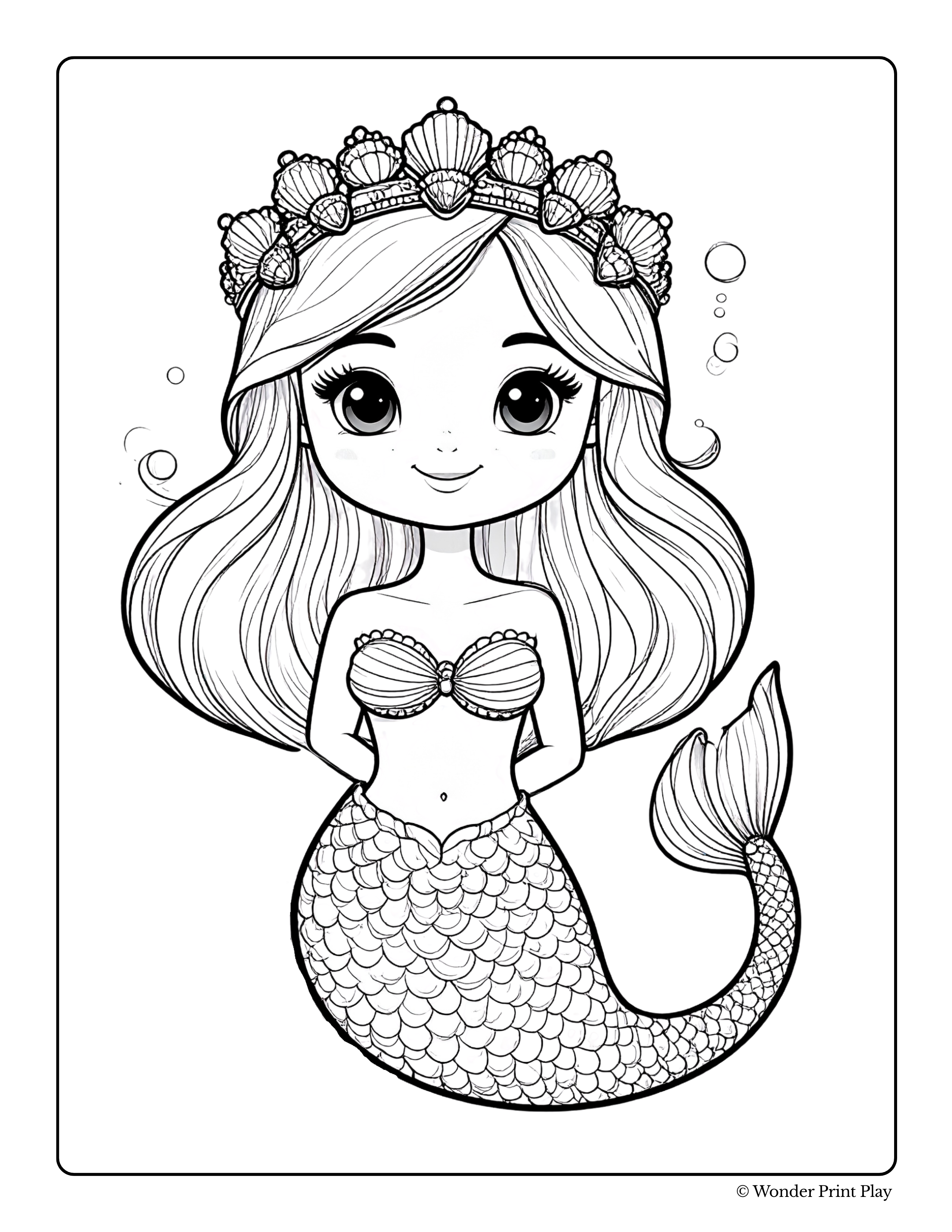 Mermaid Adventures - Printable Coloring Book