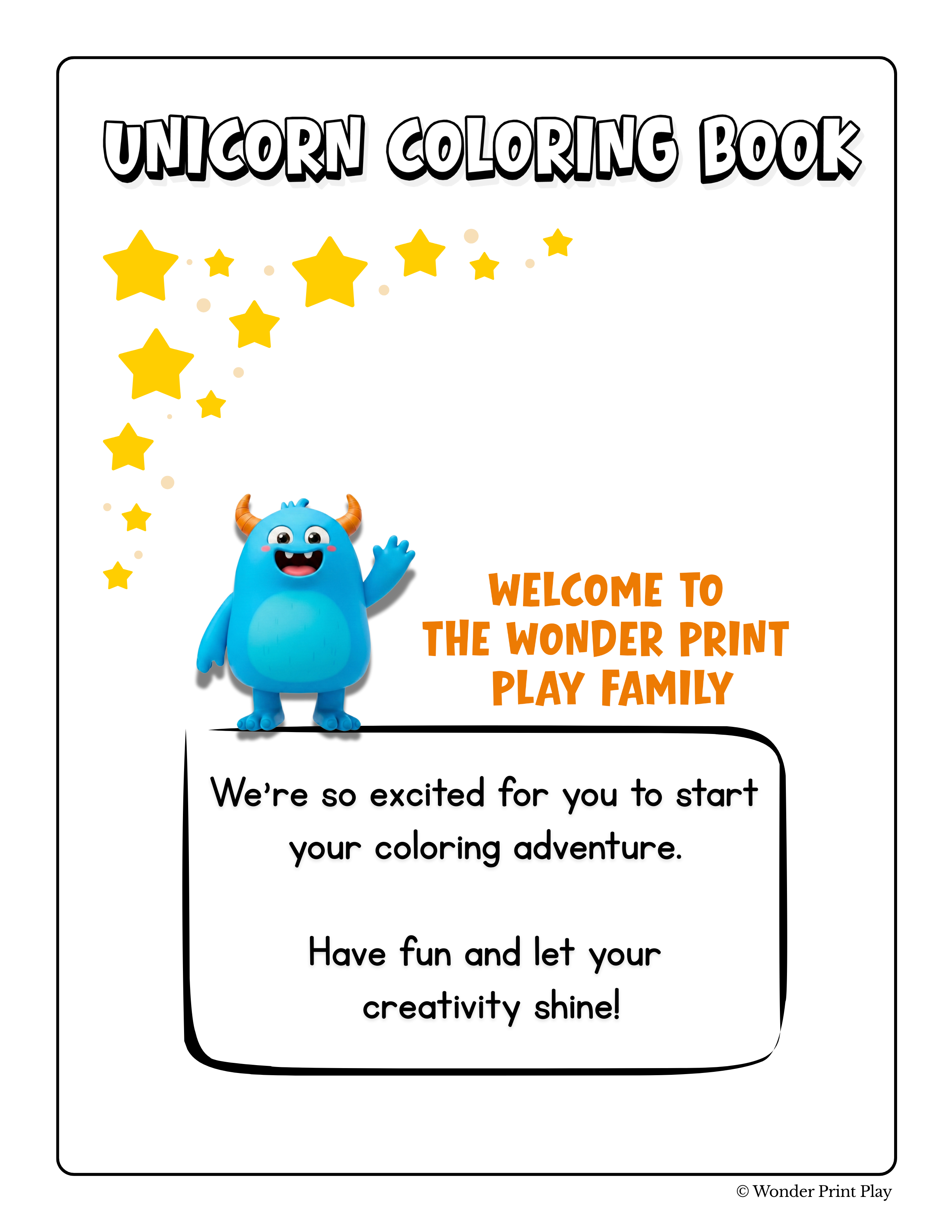 Unicorn Adventures - Printable Coloring Book
