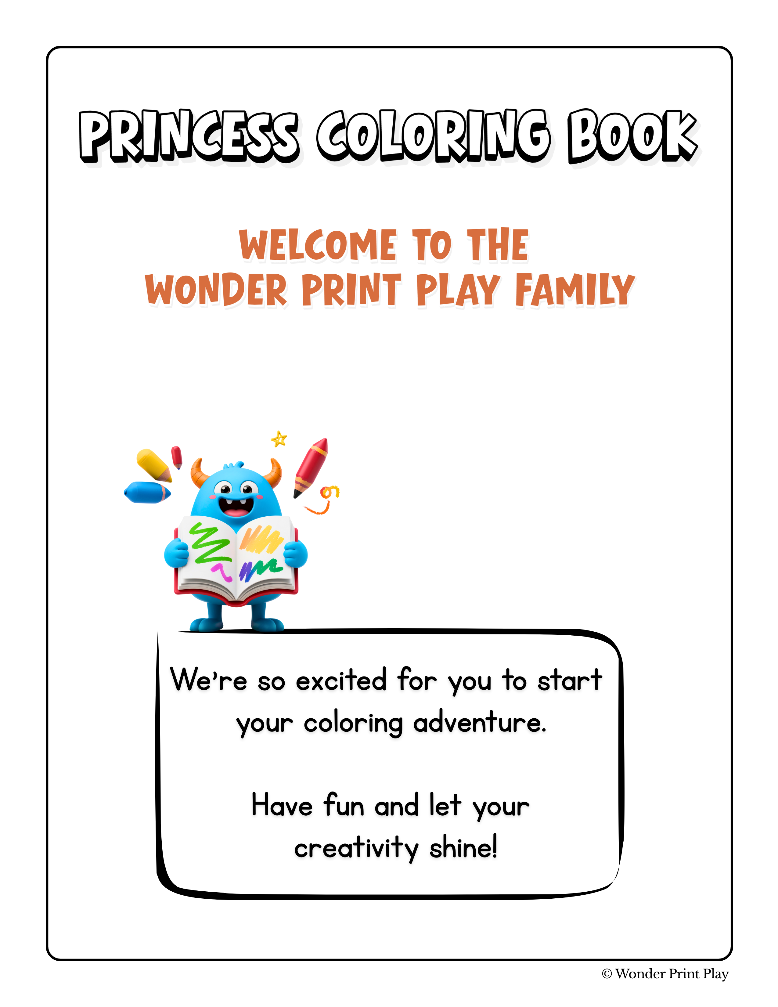 Princess Adventures - Printable Coloring Book