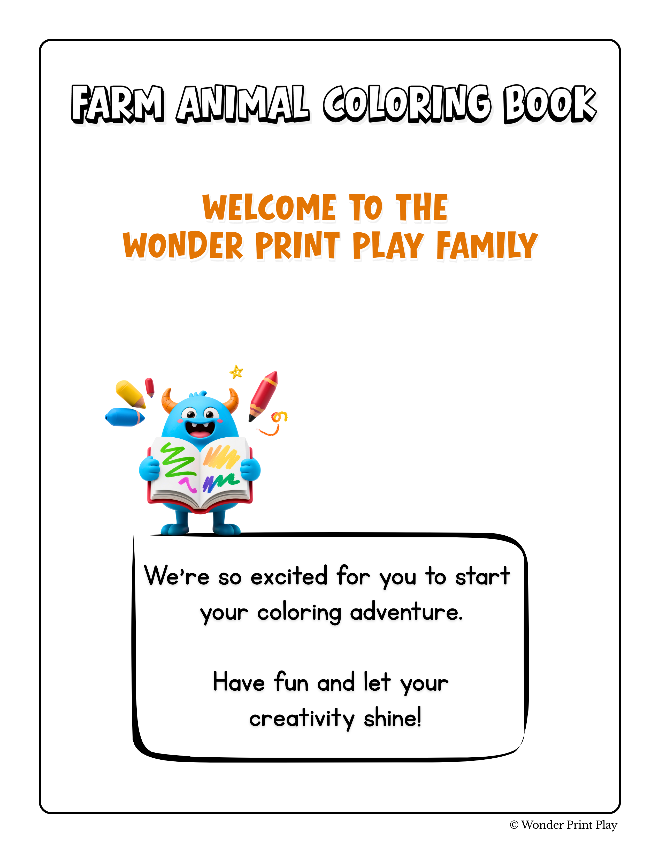 Farm Animal Adventures - Printable Coloring Book