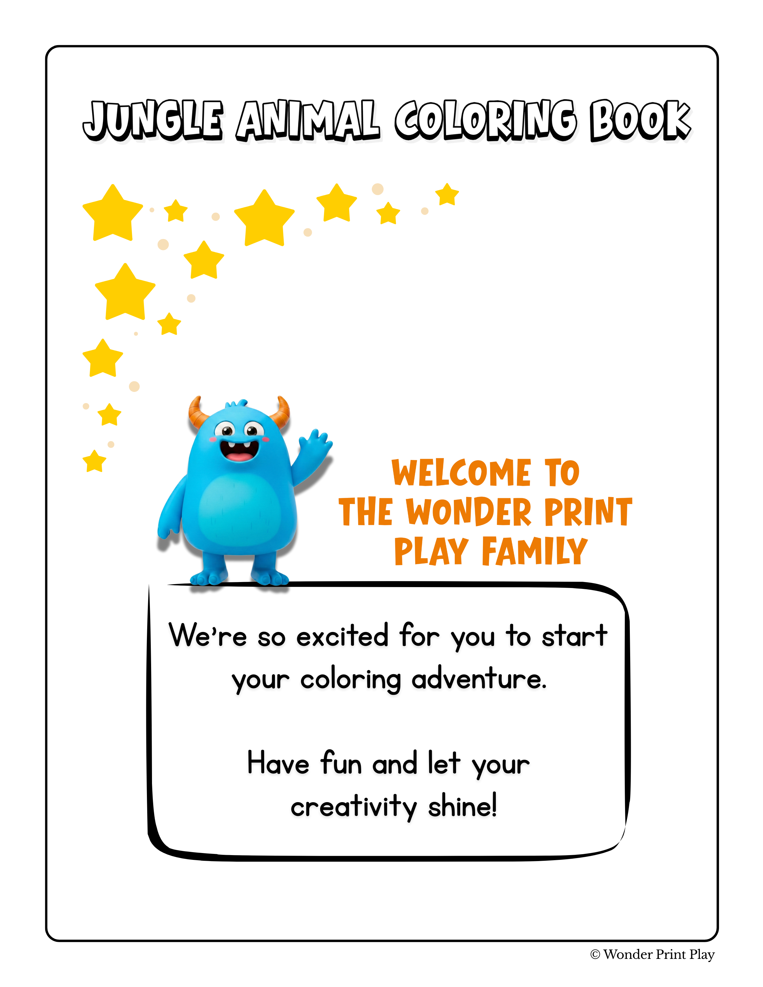 Jungle Animal Adventures - Printable Coloring Book