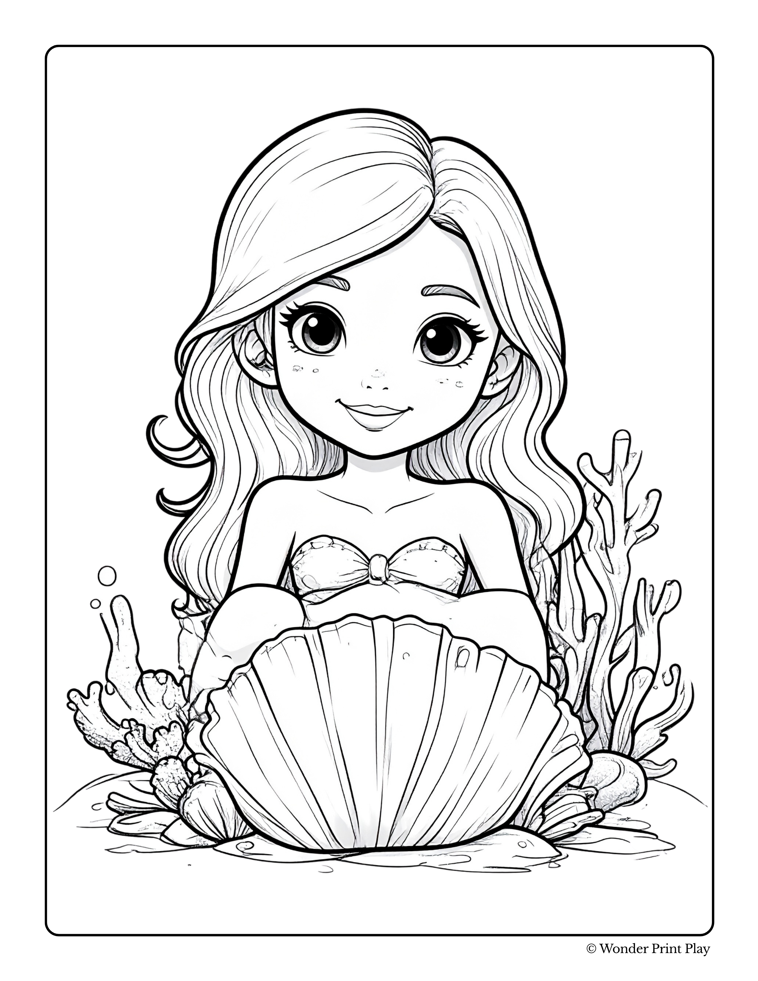 Mermaid Adventures - Printable Coloring Book