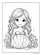 Mermaid Adventures - Printable Coloring Book ⭐⭐⭐⭐⭐