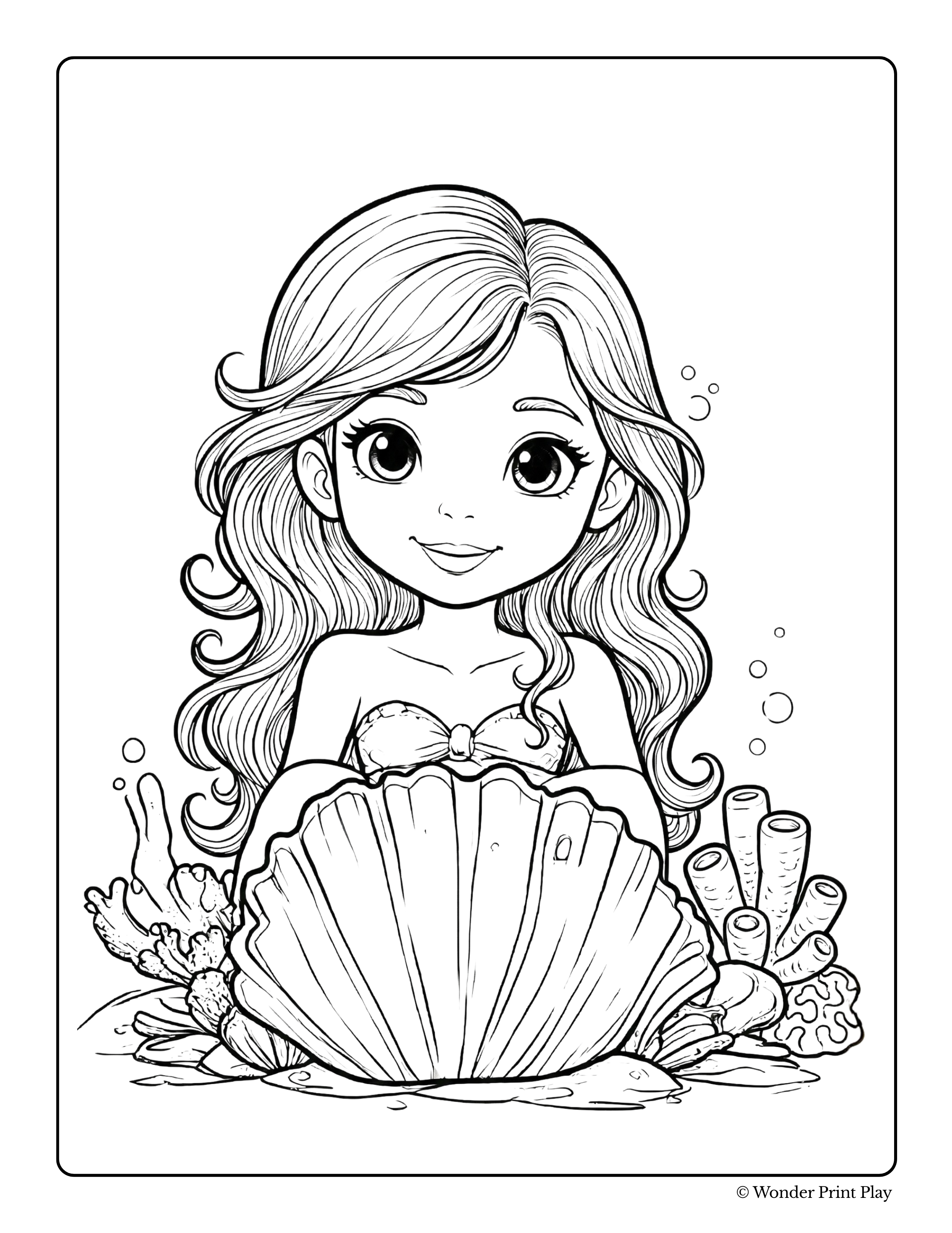 Mermaid Adventures - Printable Coloring Book