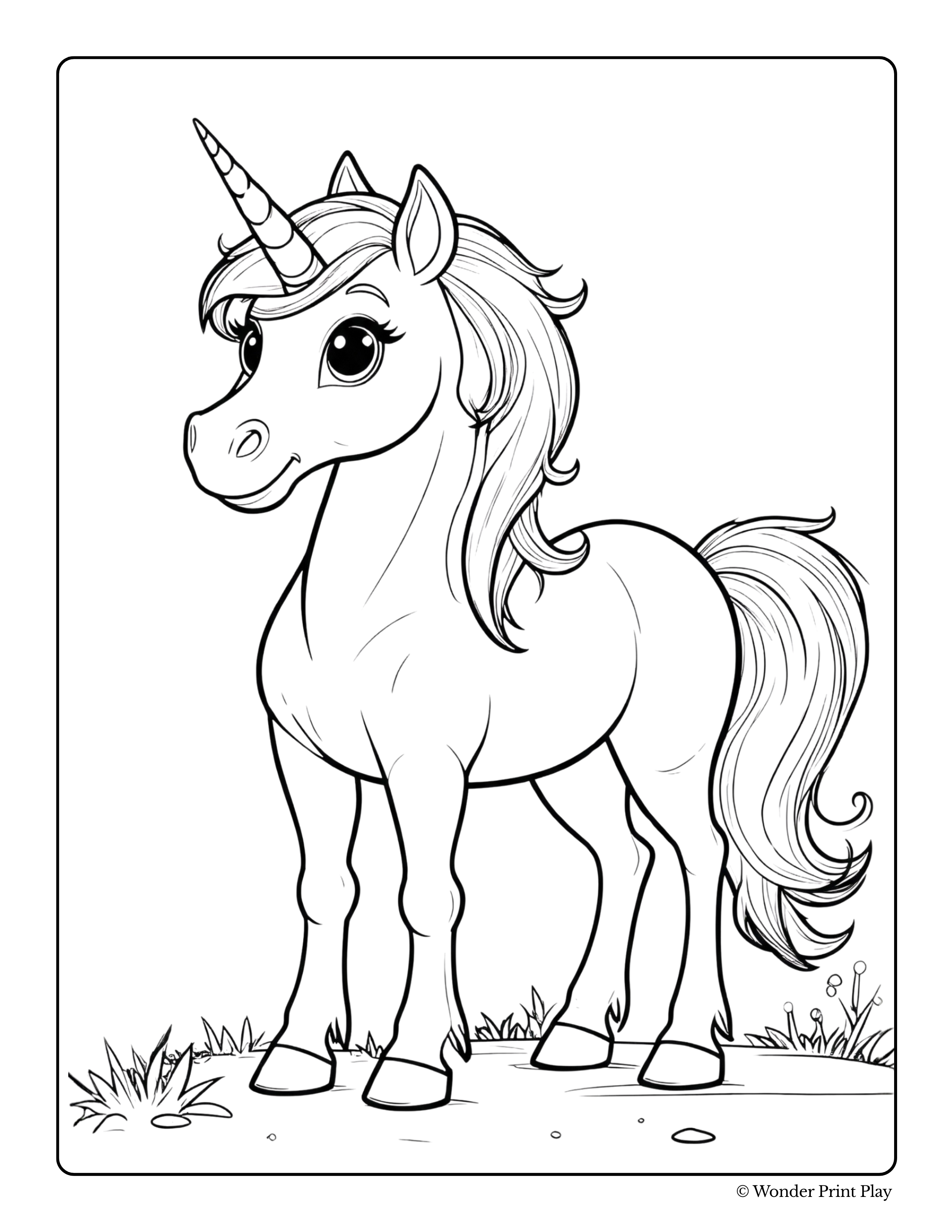 Unicorn Adventures - Printable Coloring Book