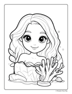 Mermaid Adventures - Printable Coloring Book