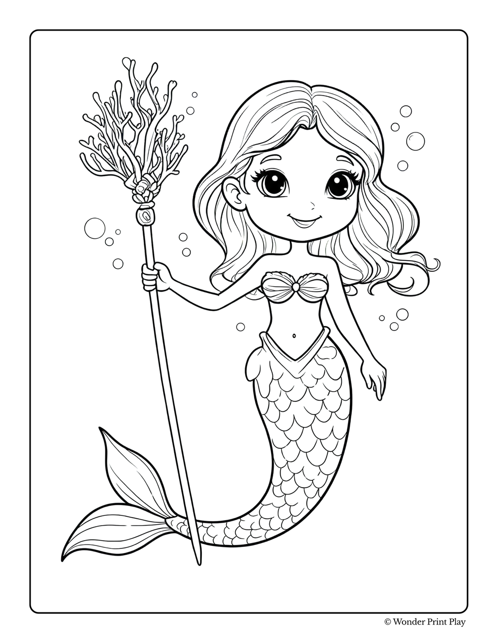Mermaid Adventures - Printable Coloring Book ⭐⭐⭐⭐⭐