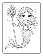 Mermaid Adventures - Printable Coloring Book ⭐⭐⭐⭐⭐