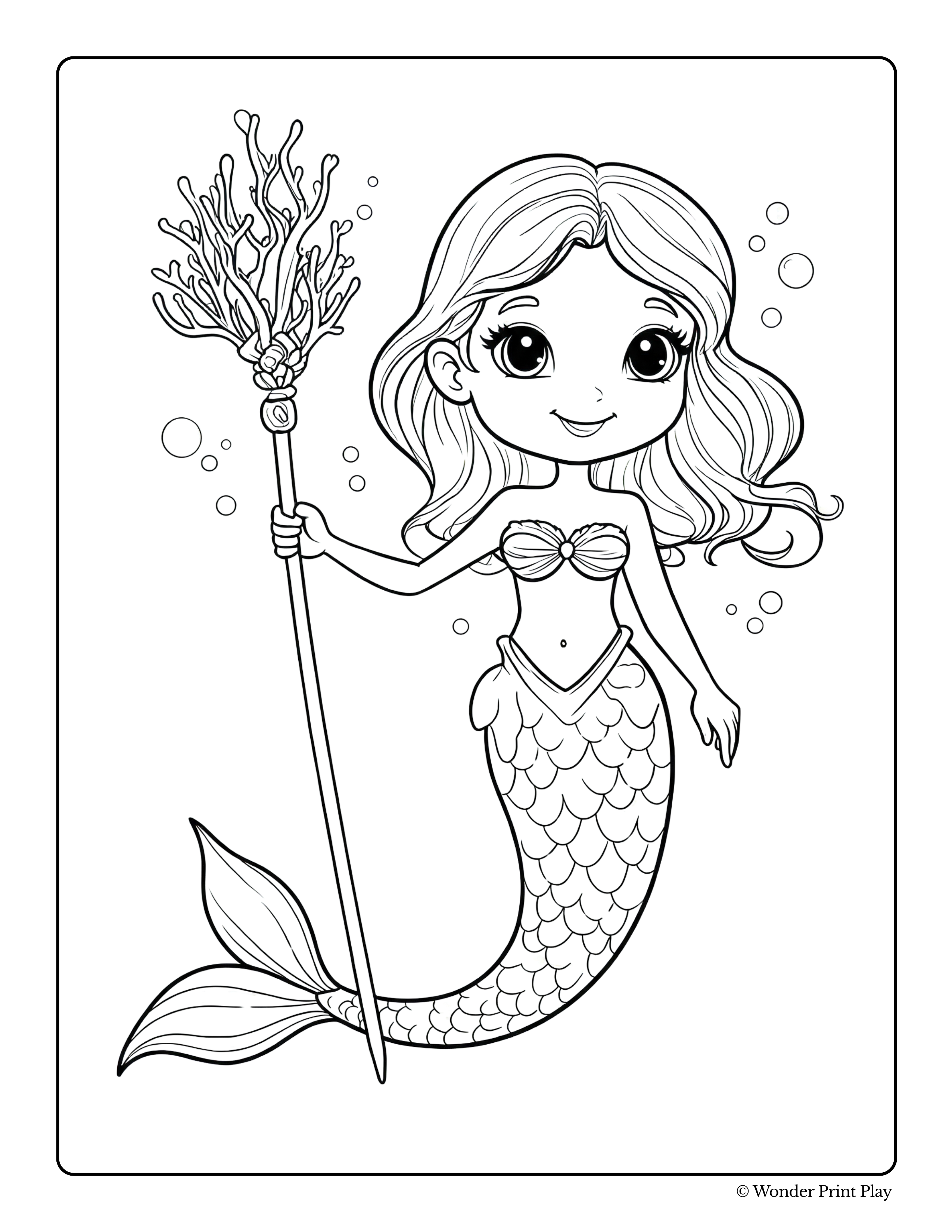 Mermaid Adventures - Printable Coloring Book