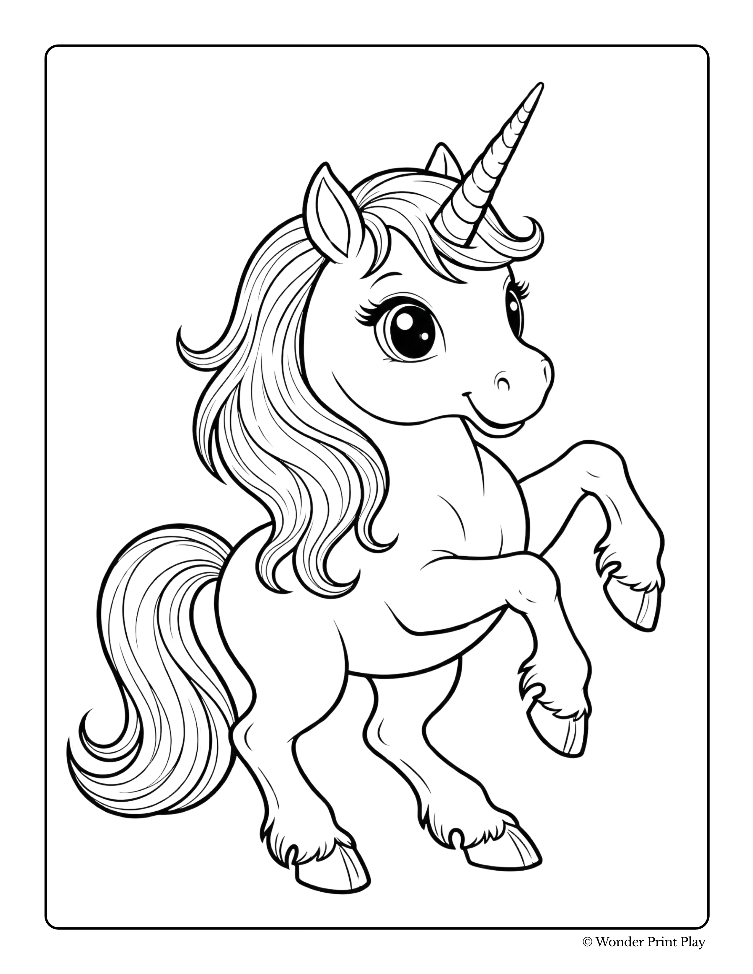 Unicorn Adventures - Printable Coloring Book