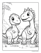 Dinosaur Adventures - Printable Coloring Book