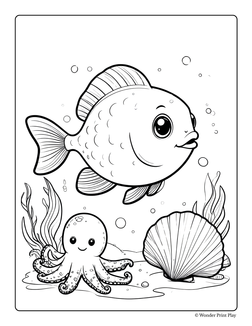 Mermaid Adventures - Printable Coloring Book