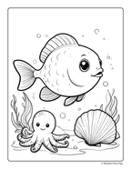 Mermaid Adventures - Printable Coloring Book