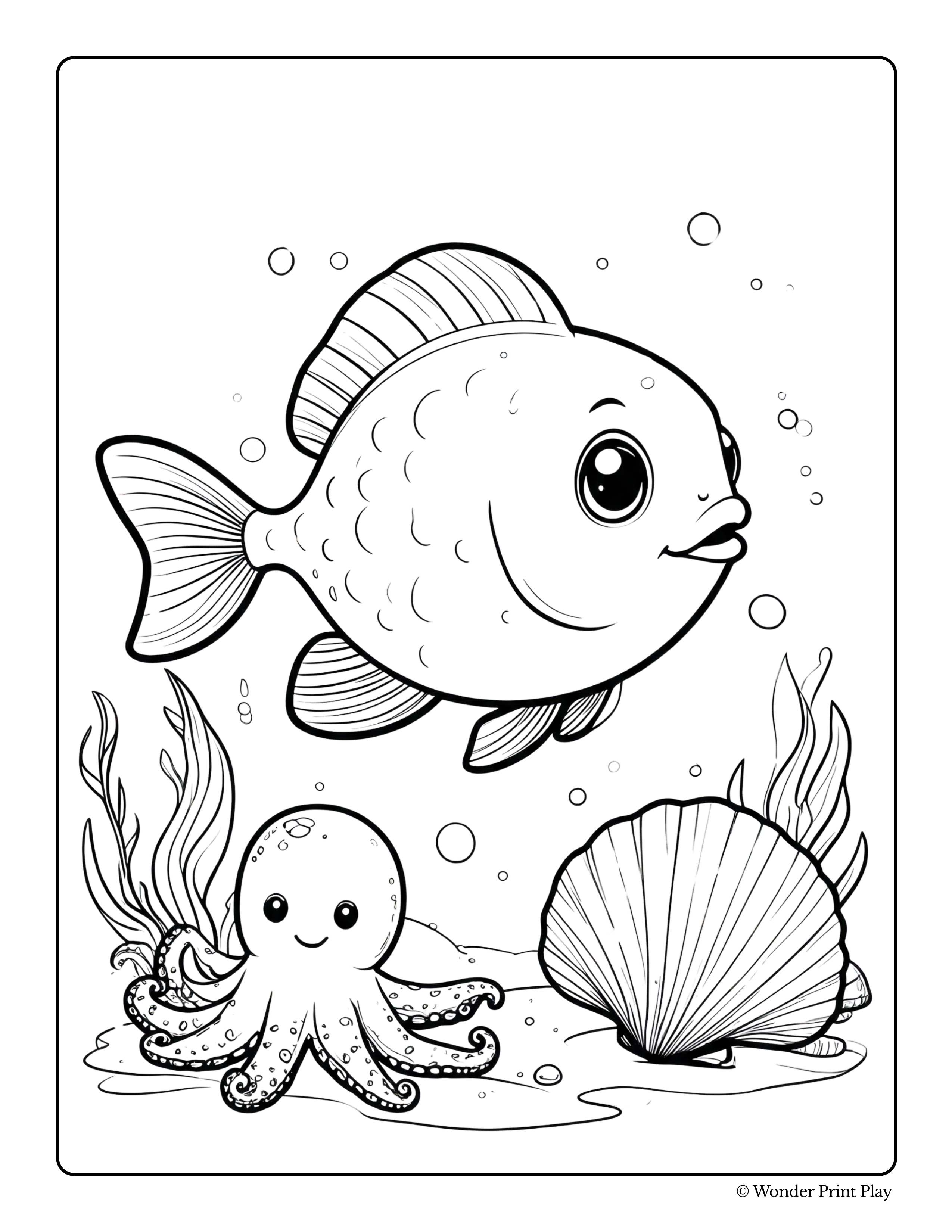 Mermaid Adventures - Printable Coloring Book