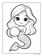 Mermaid Adventures - Printable Coloring Book