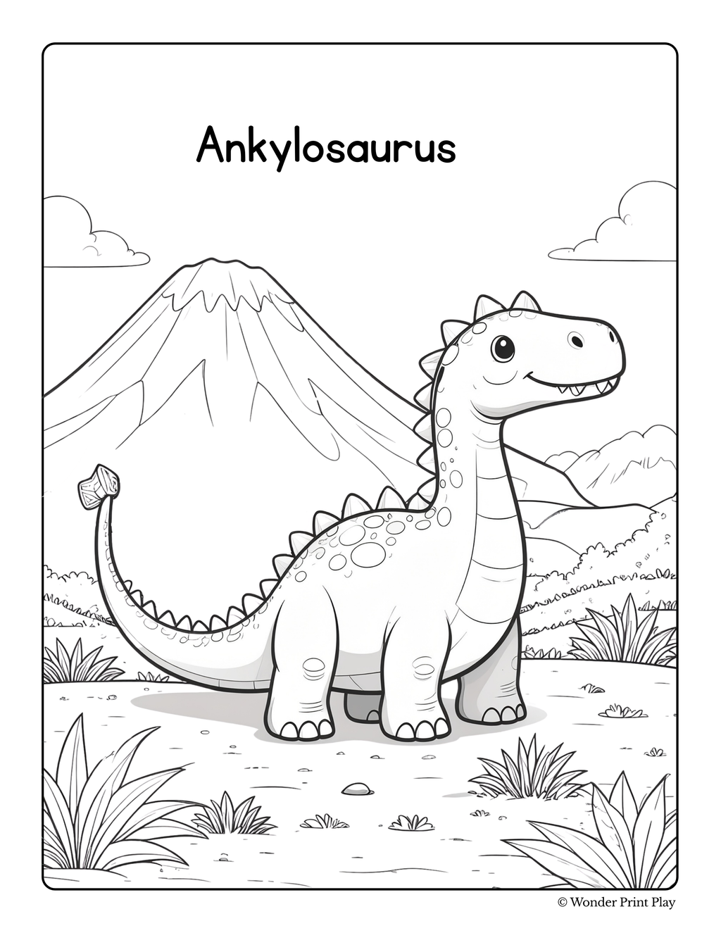 Dinosaur Adventures - Printable Coloring Book