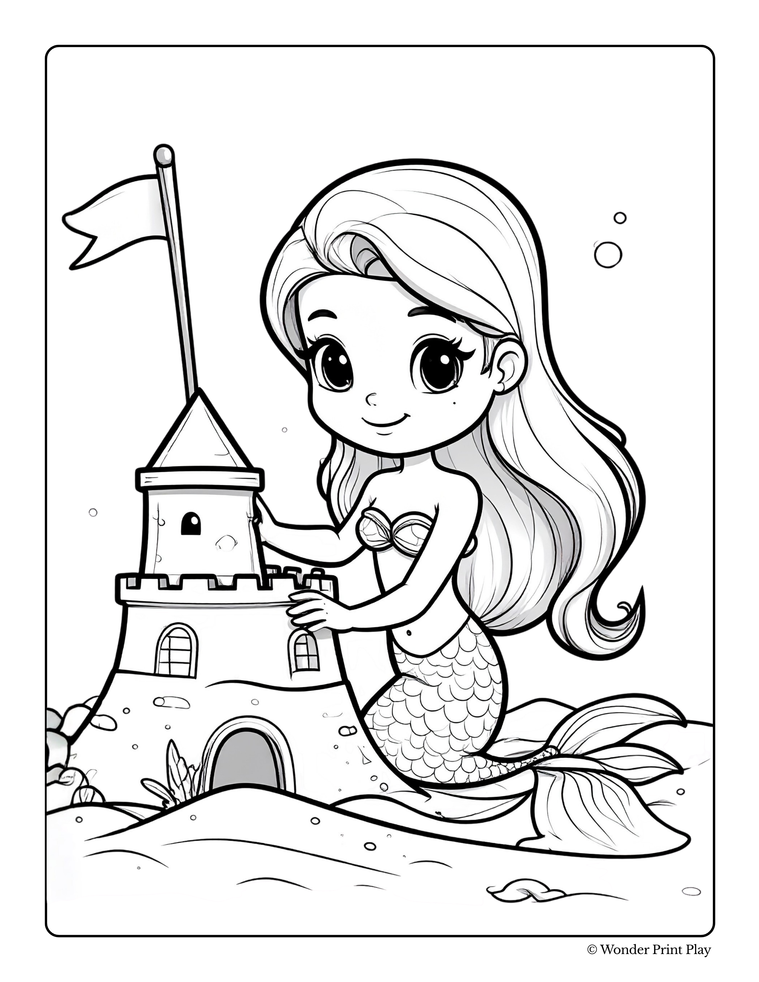 Mermaid Adventures - Printable Coloring Book